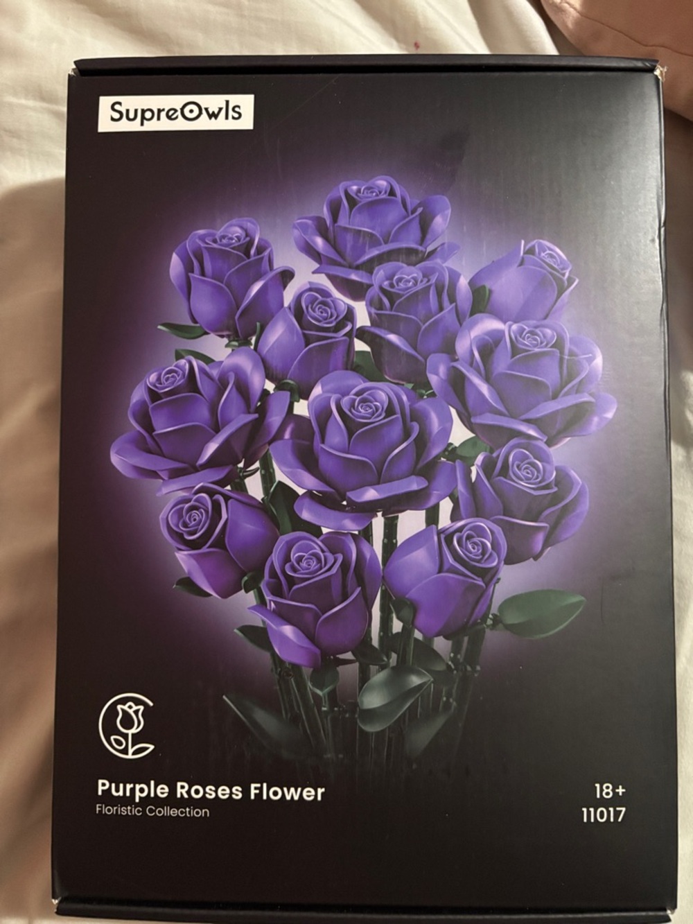 SupreOwls Purple Roses Flower Bouquet Boxed Set